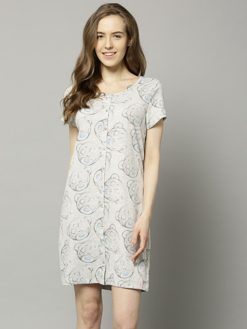 

Marks & Spencer Grey Melange Printed Nightdress T373847