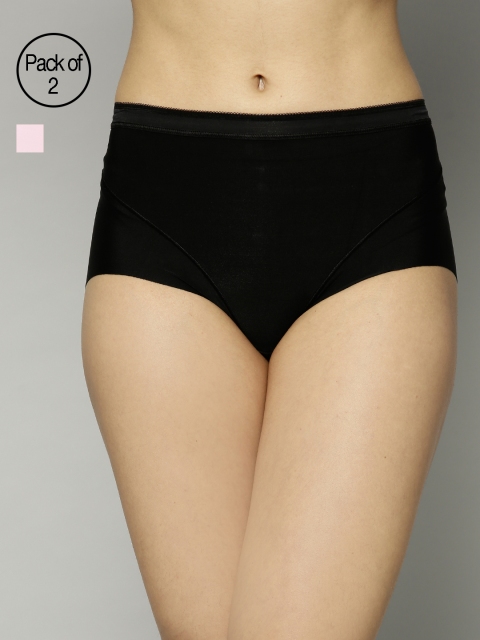 

Marks & Spencer Women Pack of 2 Solid Shaping Briefs T336888, Black