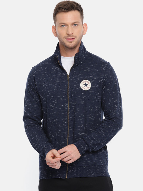 

Converse Men Navy Blue Self Design Sweatshirt
