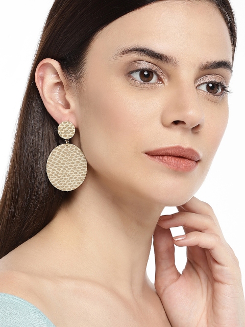 

OOMPH Gold-Toned Circular Drop Earrings