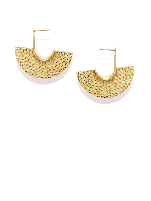 

OOMPH Solid Gold Plated Quirky Half Hoop Drop Earrings