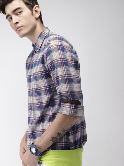 

Harvard Men Blue & Red Regular Fit Checked Casual Shirt