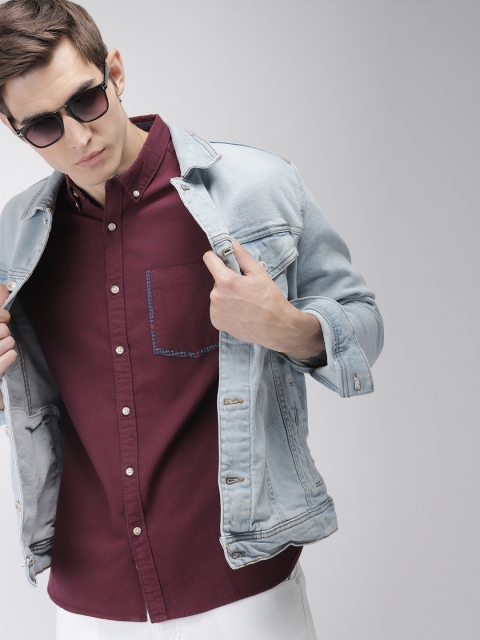 

Harvard Men Maroon Regular Fit Solid Casual Shirt