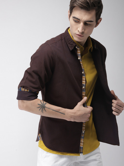 

Harvard Men Brown Regular Fit Solid Casual Shirt