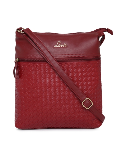 

Lavie Red Textured Sling Bag