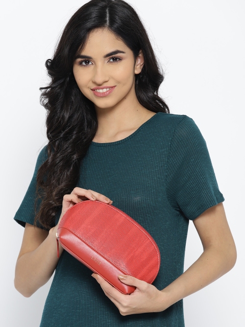 

Lavie Red Textured Cosmetic Pouch