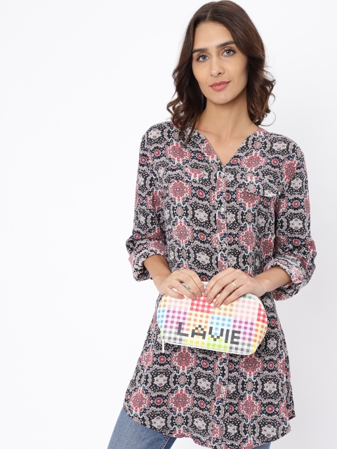 

Lavie Women Multicoloured Checked Zip Around Wallet, Multi