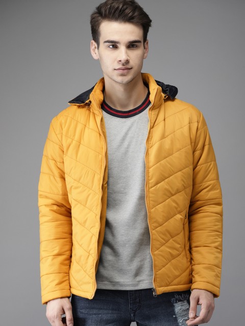 

Moda Rapido Men Mustard Yellow Solid Puffer Jacket