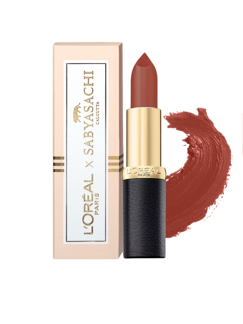 

LOreal Paris X Sabyasachi Color Riche Moist Matte Lipstick Maple Mocha Nude 202, Brown