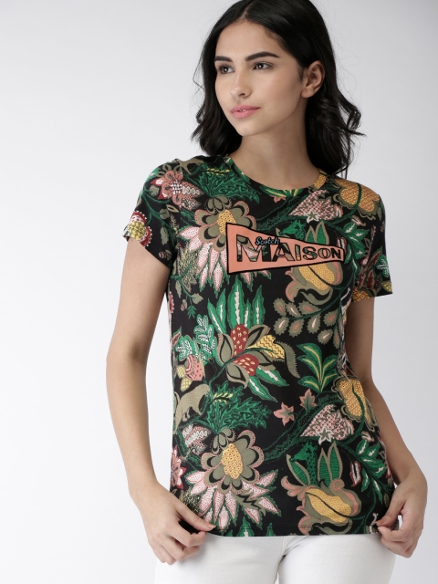 

Scotch & Soda Women Lost In The Garden Tee, Black
