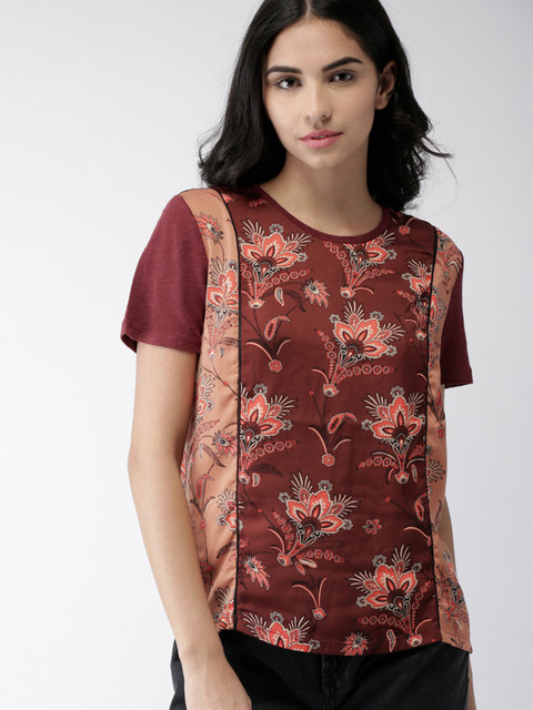 

Scotch & Soda Women Burgundy Printed Top