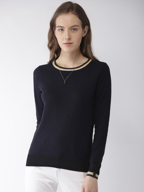 

Scotch & Soda Women Navy Blue Solid Sweater