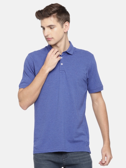 

Allen Solly Men Blue Solid Polo Collar T-shirt