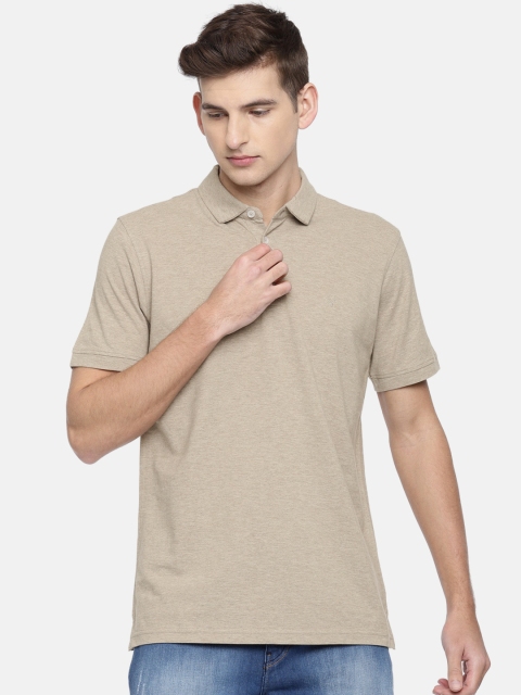 

Allen Solly Men Beige Solid Polo Collar T-shirt