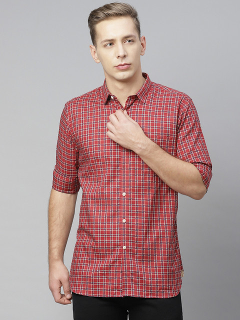 

Allen Solly Men Red & Blue Sport Regular Fit Checked Casual Shirt