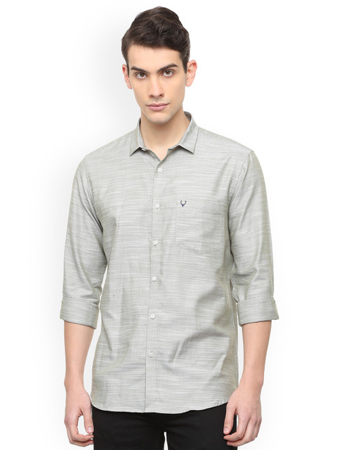 

Allen Solly Men Grey Slim Fit Solid Casual Shirt