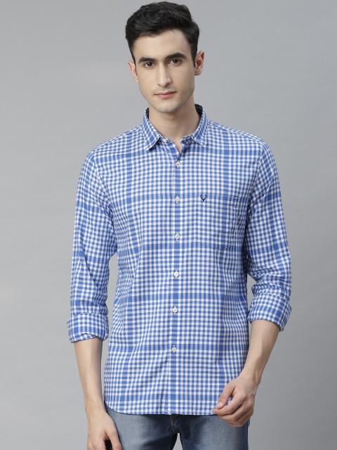 

Allen Solly Men Blue & White Slim Fit Checked Casual Shirt