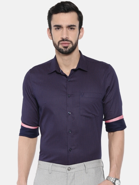 

Allen Solly Men Navy Blue Modern Slim Fit Printed Casual Shirt