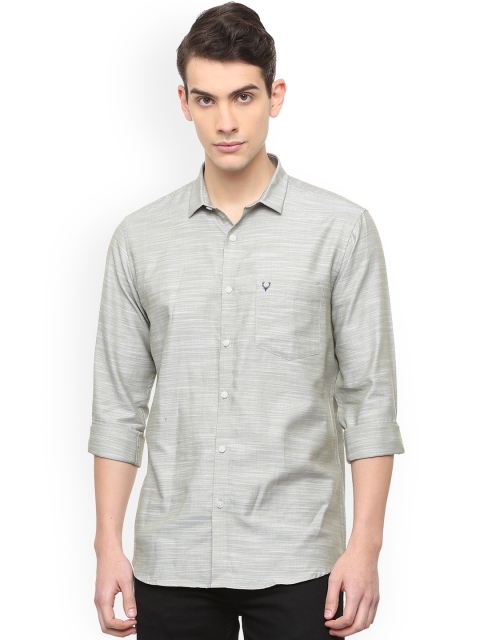 

Allen Solly Men Grey Slim Fit Solid Casual Shirt