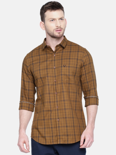 

Allen Solly Men Brown Modern Slim Fit Checked Casual Shirt