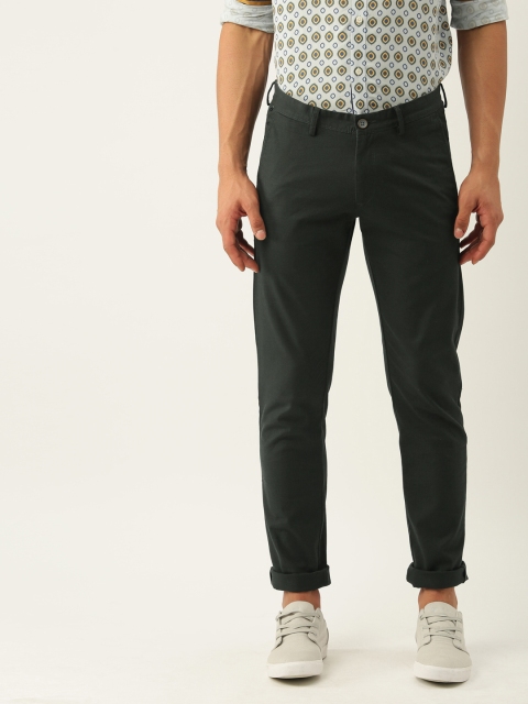 

Allen Solly Men Olive Green Smart Slim Fit Solid Chinos