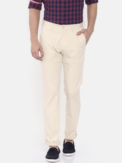 

Allen Solly Men Beige Slim Fit Self Design Chinos