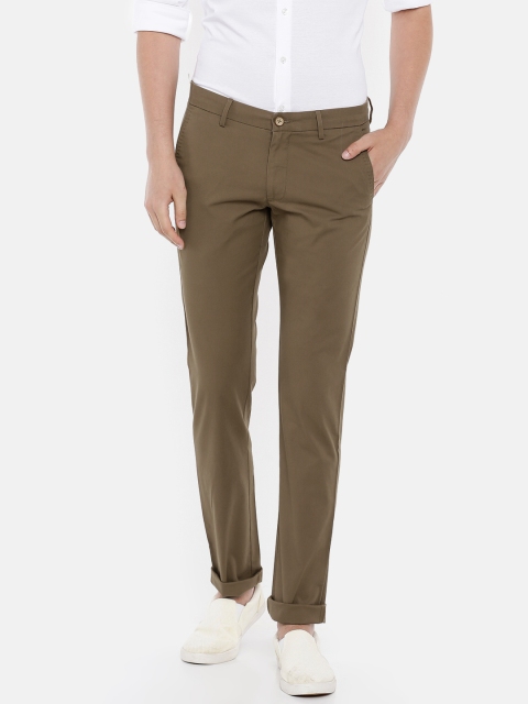 

Allen Solly Men Olive Green Smart Slim Fit Solid Chinos