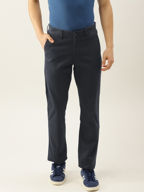 

Allen Solly Men Navy Blue Custom Regular Fit Solid Regular Trousers