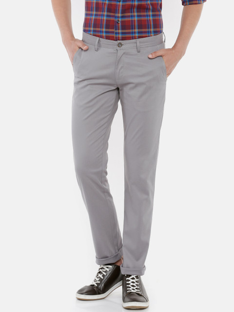 

Allen Solly Men Grey Smart Slim Fit Solid Regular Trousers