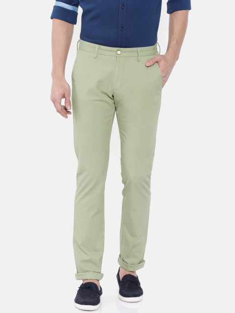 

Allen Solly Men Green Slim Fit Solid Chinos