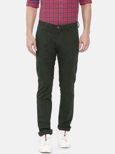 

Allen Solly Men Green Smart Slim Fit Solid Chinos