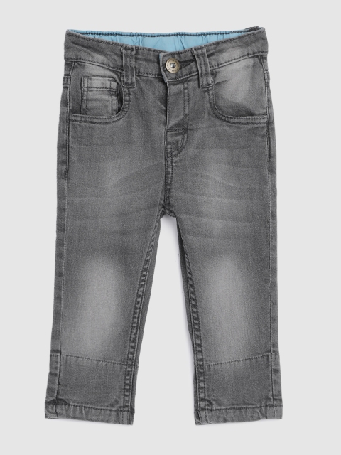 

YK Infant Boys Grey Slim Fit Mid-Rise Clean Look Stretchable Jeans