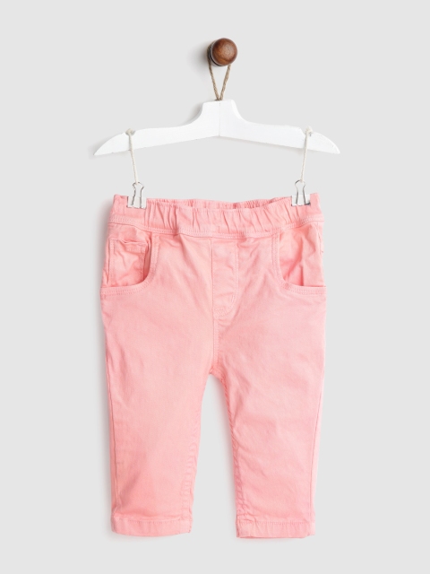 

YK Infant Girls Pink Regular Fit Mid-Rise Clean Look Stretchable Jeans