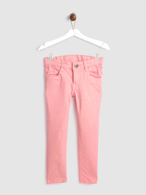 

YK Girls Pink Regular Fit Mid-Rise Clean Look Jeans