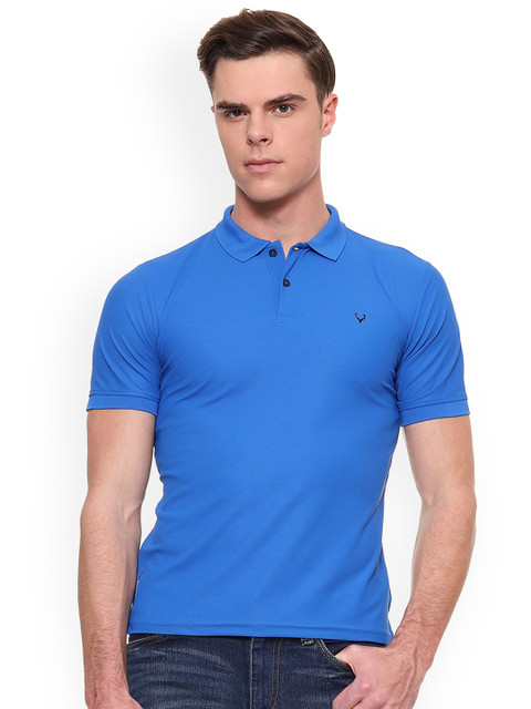 

Allen Solly Sport Men Blue Solid Polo Collar T-shirt