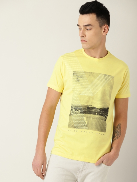 

Allen Solly Sport Men Yellow Printed Round Neck T-shirt