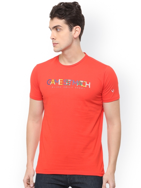 

Allen Solly Sport Men Orange Printed Round Neck T-shirt