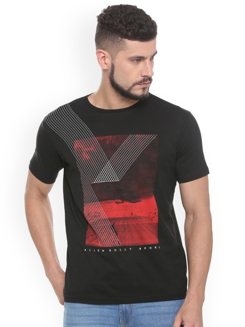 

Allen Solly Sport Men Black Printed Round Neck T-shirt