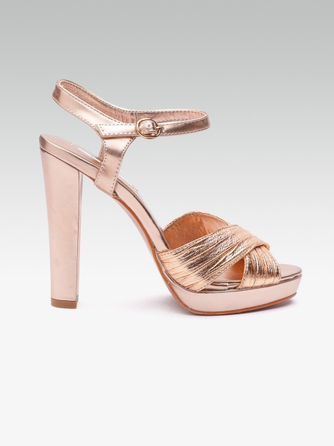 

ELLE Women Rose Gold-Toned Solid Heels