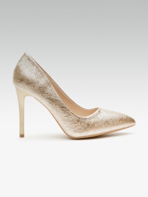 

ELLE Women Gold-Toned Textured Pumps