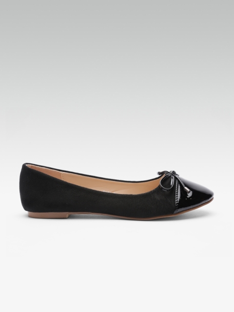 

ELLE Women Black Solid Ballerinas with Bow Detail