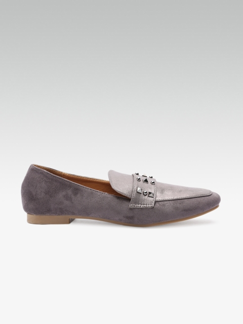 

ELLE Women Charcoal Grey Slip-Ons with Sheen Effect