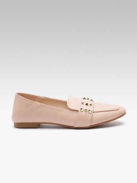 

ELLE Women Peach-Coloured Embellished Loafers