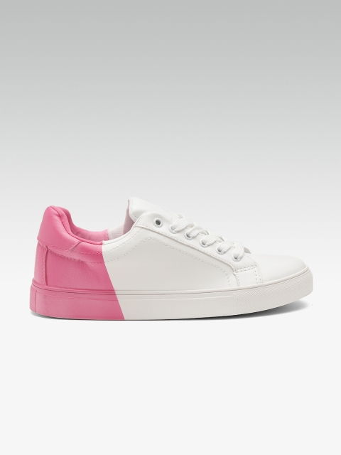 

ELLE Women White & Pink Colourblocked Sneakers