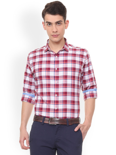 

Allen Solly Men White & Red Slim Fit Checked Casual Shirt