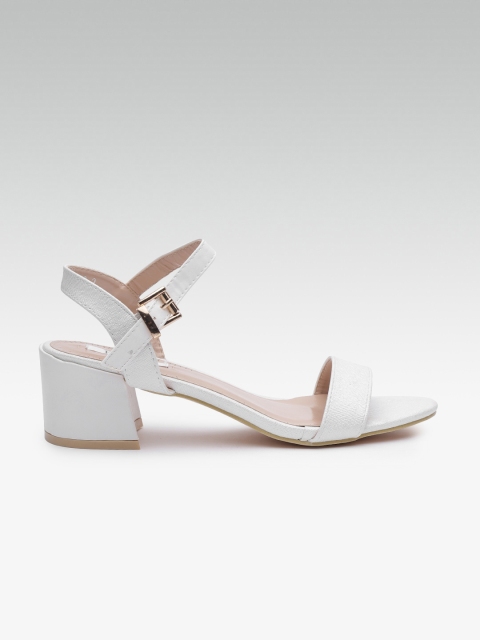 

ELLE Women White Shimmer Block Heels