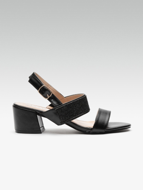 

ELLE Women Black Studded Block Heels