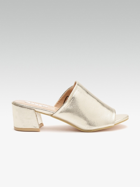 

ELLE Women Gold-Toned Heeled Mules