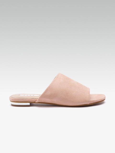 

ELLE Women Peach-Coloured Solid Open Toe Flats
