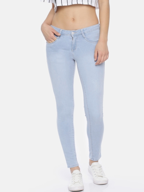 

Kraus Jeans Women K4032 Blue Super Skinny Fit Mid-Rise Clean Look Stretchable cropped Jeans